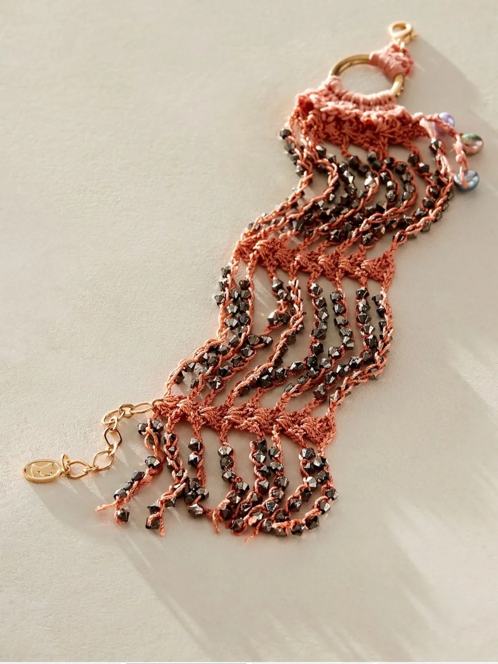 Free People Ariana Ost Jinx Beaded Beach Crochet Anklet
